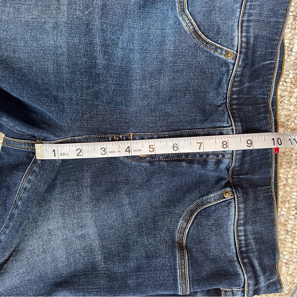 Spanx Distressed Skinny Jeans Raw Hem Stretch Legging Dark Denim Size Medium - Picture 7 of 13